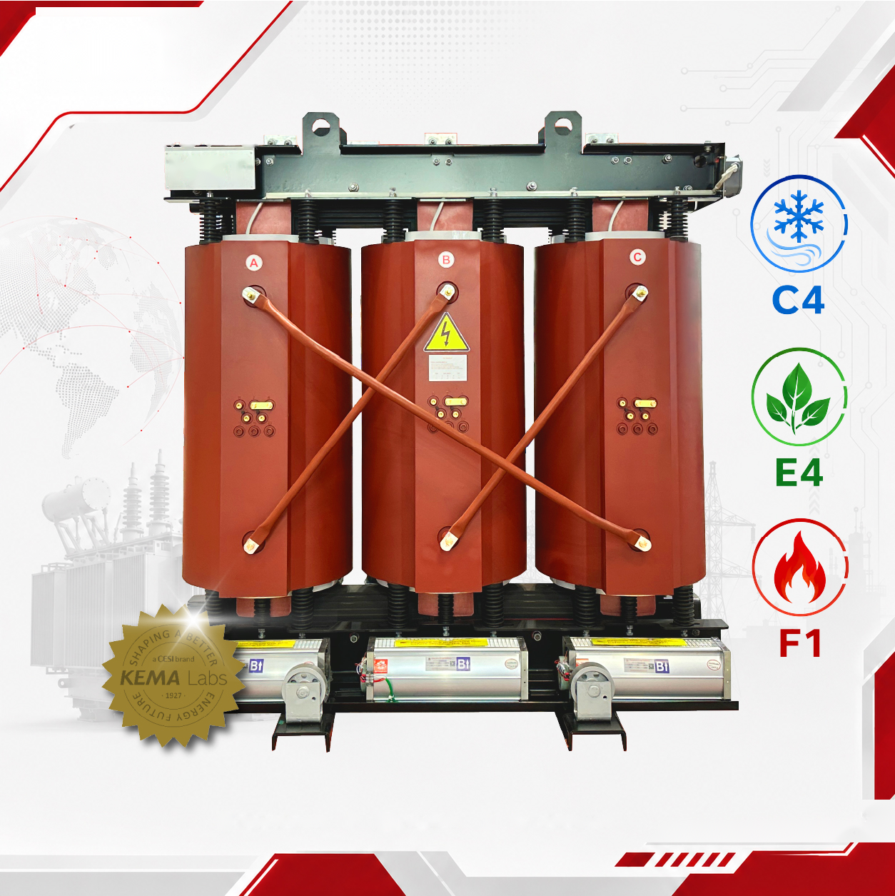 Máy biến áp khô 560kVA IEC 60076:11 (C4, E4, F1)